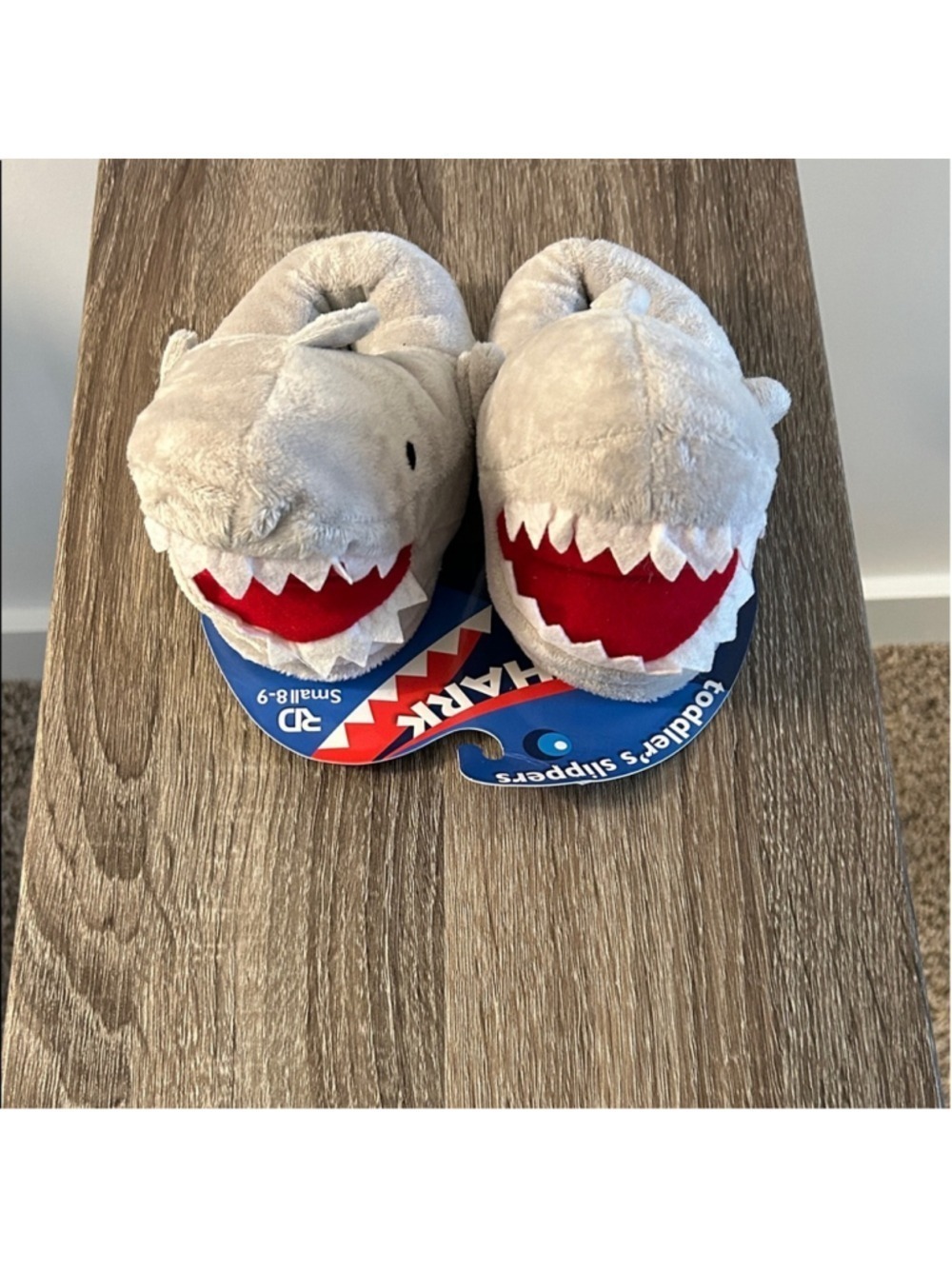 RD Style Kids Shark Slippers - Gray and Red